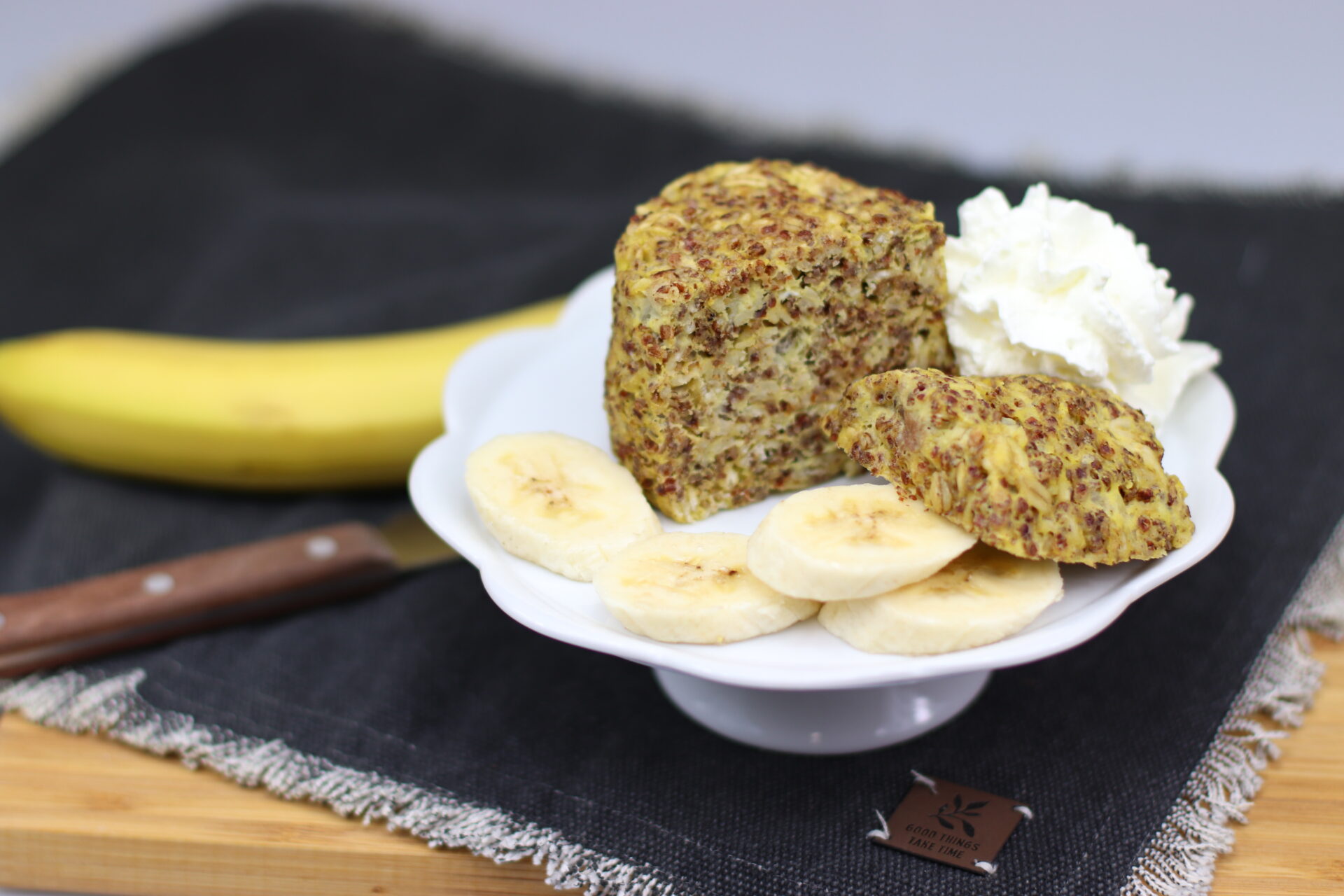 Ovesny hrnicek s quinoou a bananem | Oat mugcake with banana and quinoa